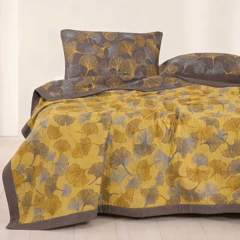 Golden Ginkgo Cotton Gauge Blanket - image 3