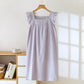Cotton Square Neck Ruffle Lounge Dress - Purple - XL - image 10