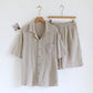 Cotton Gauze Button Front Loungewear Set - Gray - Men XL - image 2