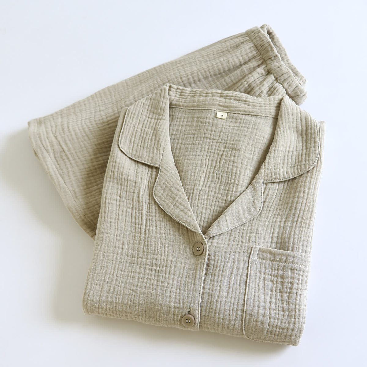 Cotton Gauze Button Front Loungewear Set - image 3