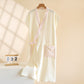 Minimalist Cotton Kimono Wrap Homewear Robe - Beige - Women XL - image 12