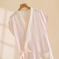 Minimalist Cotton Kimono Wrap Homewear Robe - image 4