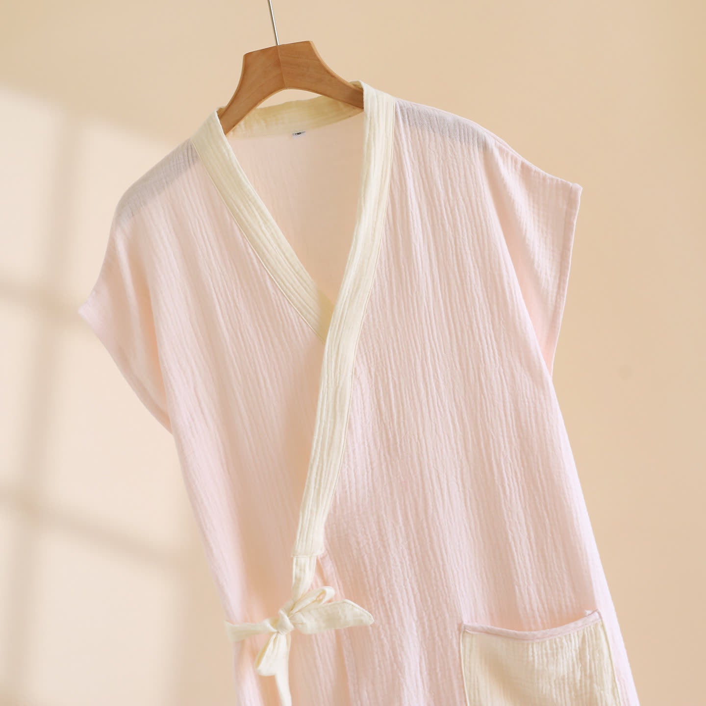 Minimalist Cotton Kimono Wrap Homewear Robe - image 4