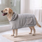 Solid Color Microfiber Dog Bath Robe - Gray - XL - image 4