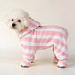 Pink‑White Striped Dog Bath Robe - image 0