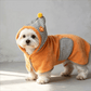 Orange Striped Flower Dog Bath Robe - image 1