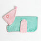 Mint‑Green Pink Contrast Flower Dog Bathrobe - image 3