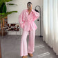 Solid Color Textured Crinkle Loungewear Set - image 5