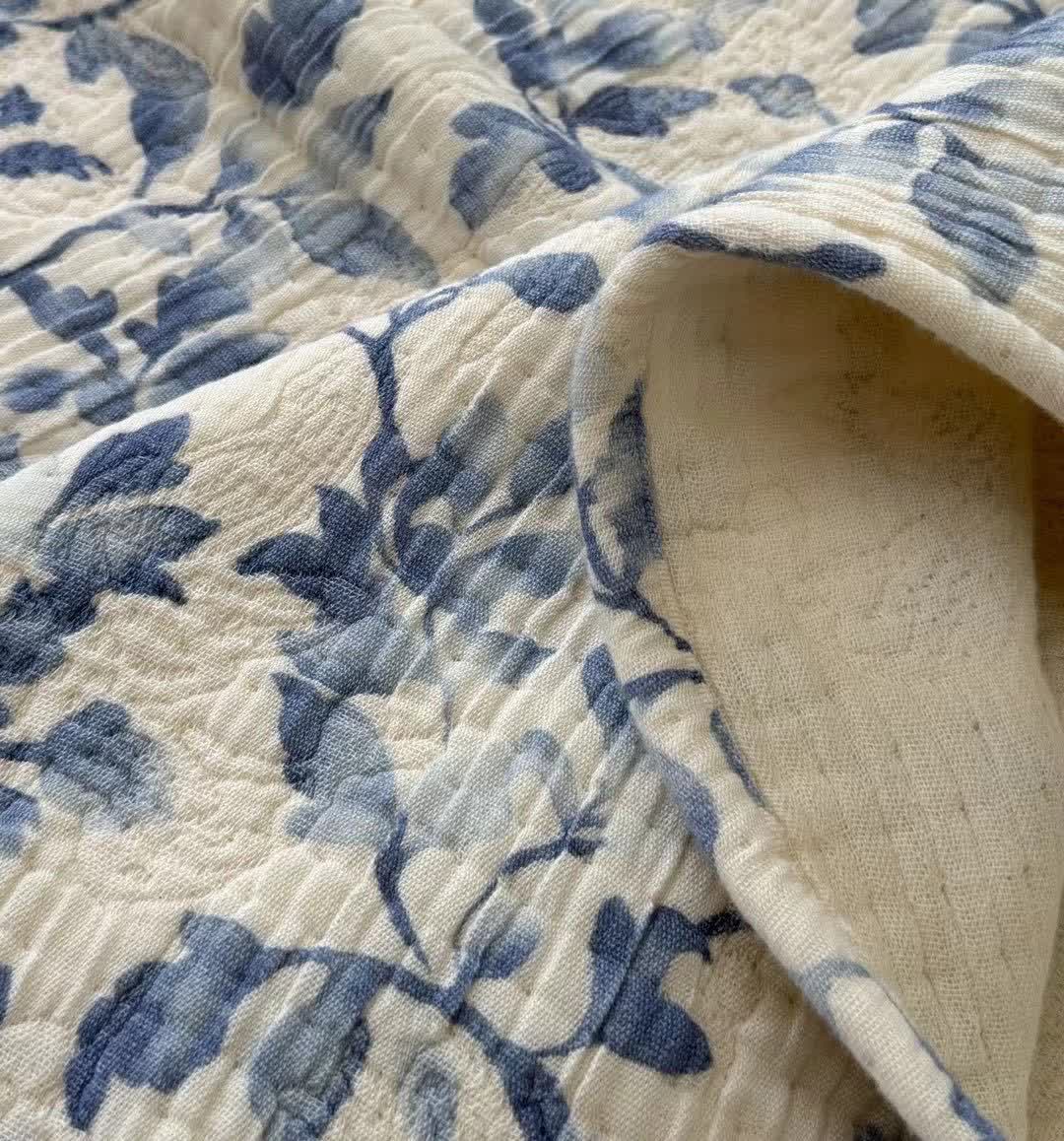 Nordic Leaf Cotton Bedspread Quilt - image 6
