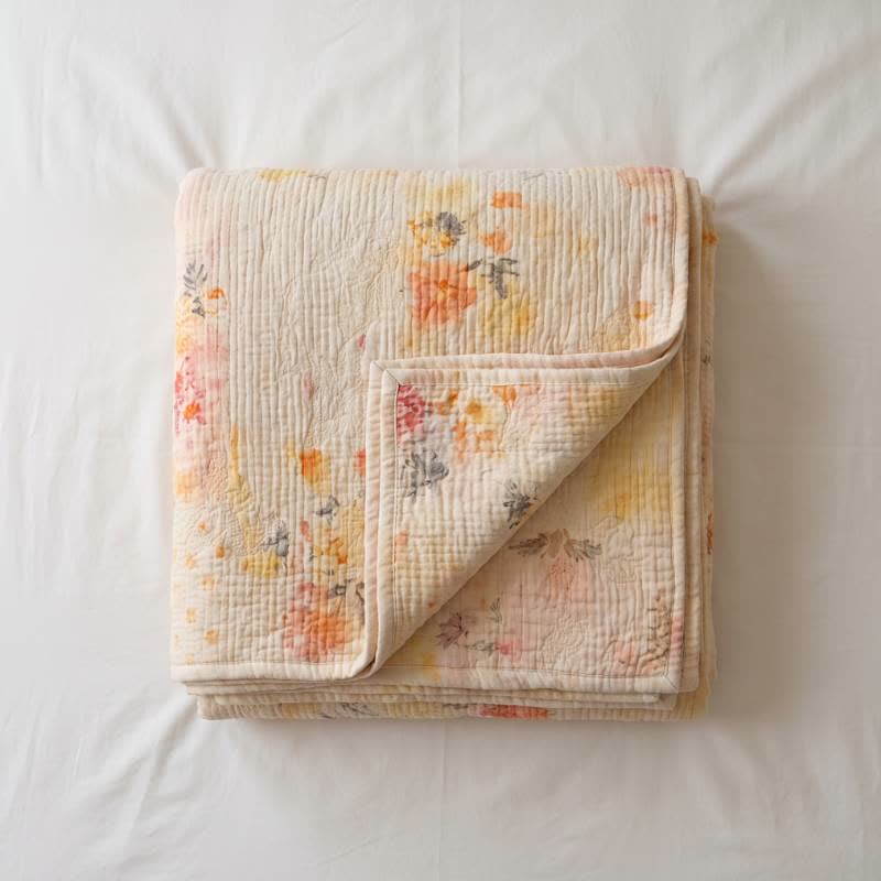 Sunwashed Bloom Quilted Cotton Bedspread Quilt - image 3