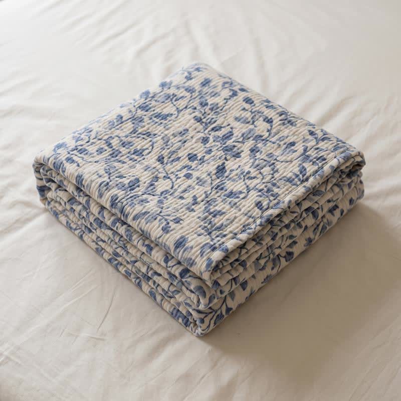 Nordic Leaf Cotton Bedspread Quilt - image 7