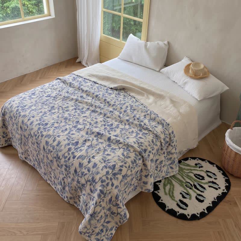 Nordic Leaf Cotton Bedspread Quilt - image 3