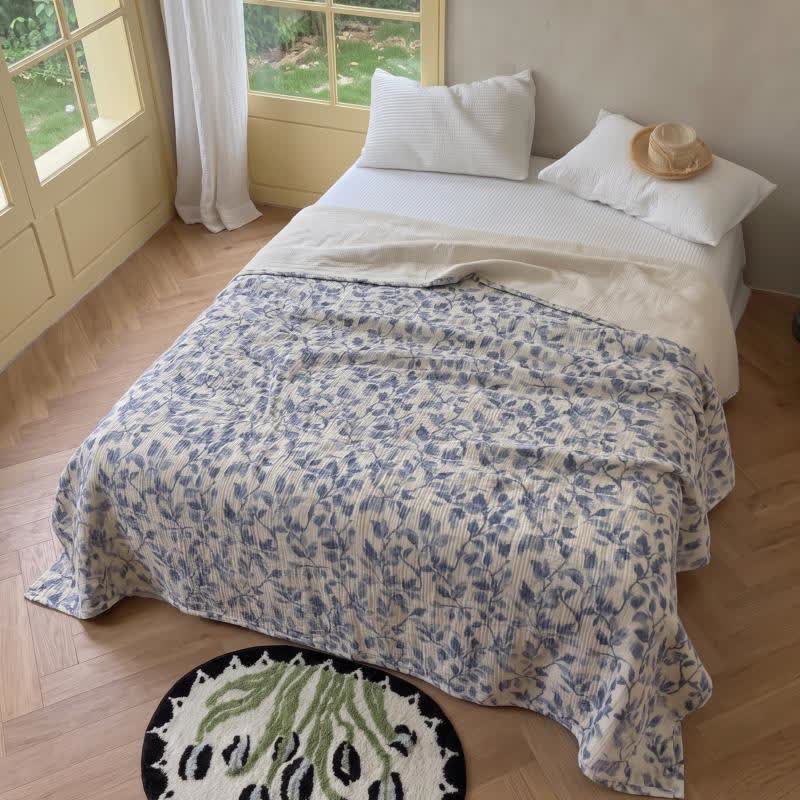 Nordic Leaf Cotton Bedspread Quilt - image 2