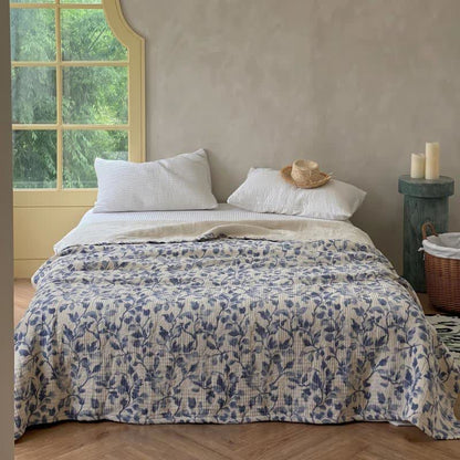 Nordic Leaf Cotton Bedspread Quilt - Queen - image 0