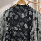 Black White Ginkgo Leaf Cotton Kimono Robe - image 7