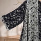 Black White Ginkgo Leaf Cotton Kimono Robe - image 3