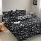 Vintage Black Ginkgo Leaf Reversible Cotton Bedding Set - image 4