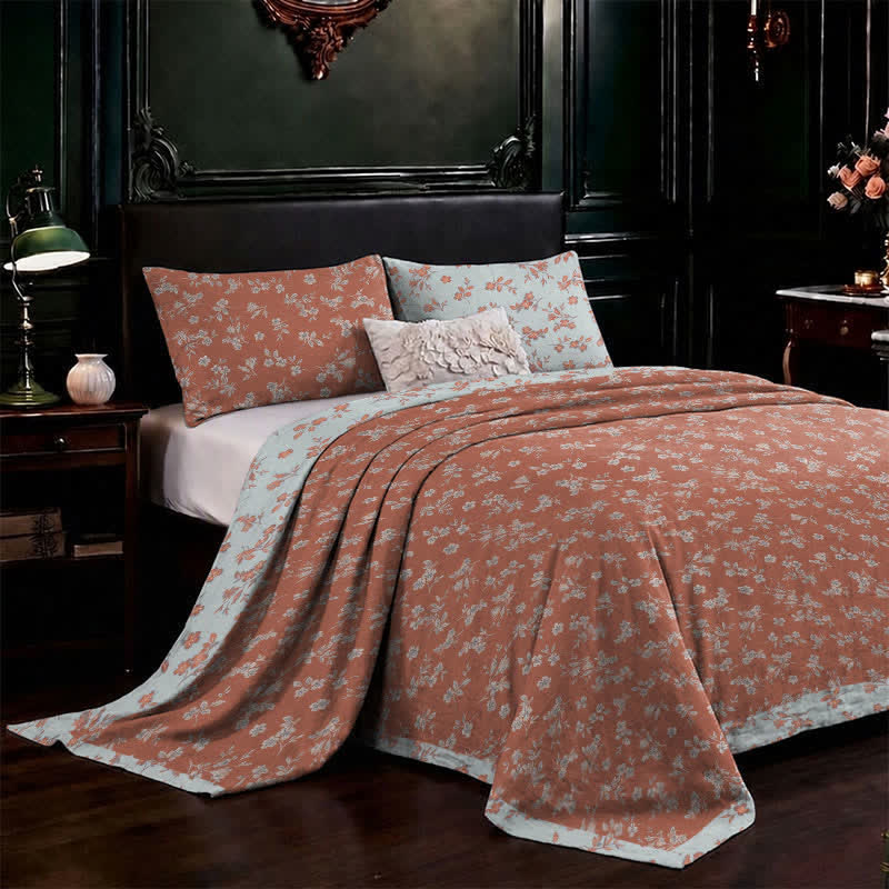 Claret Flower Cotton Gauze Bedspread - image 2
