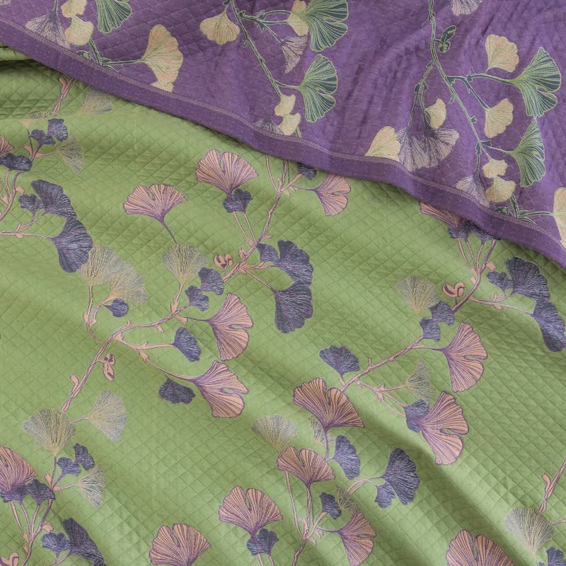 Artistic Ginkgo Leaf Cotton Gauze Blanket - image 13