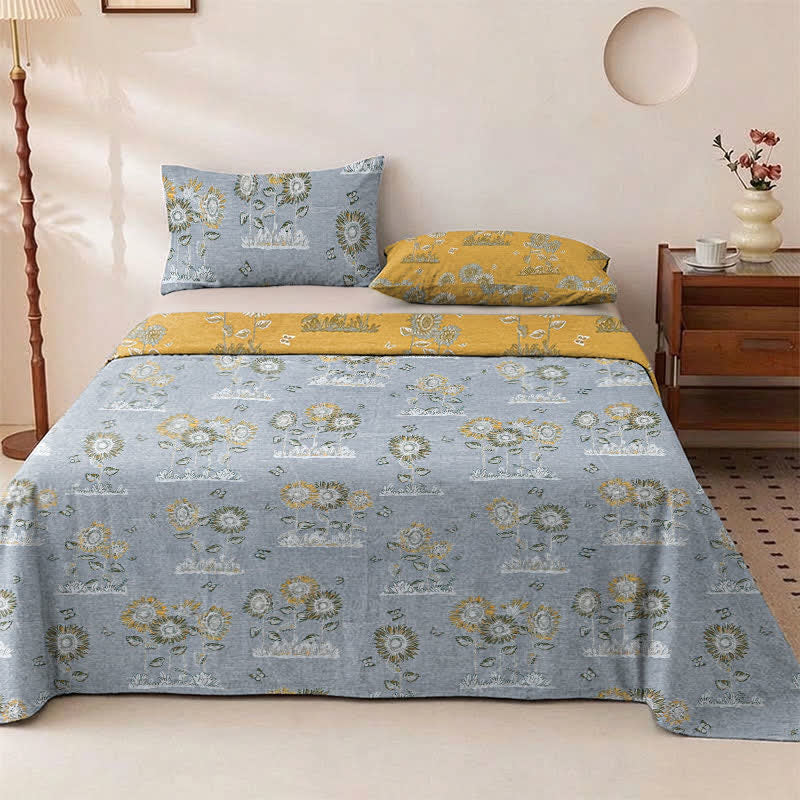 Artistic Sunflower Cotton Gauze Bedspread - image 4