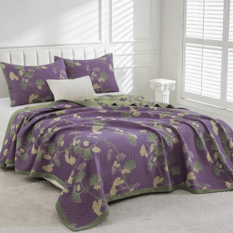 Artistic Ginkgo Leaf Cotton Gauze Blanket - image 1