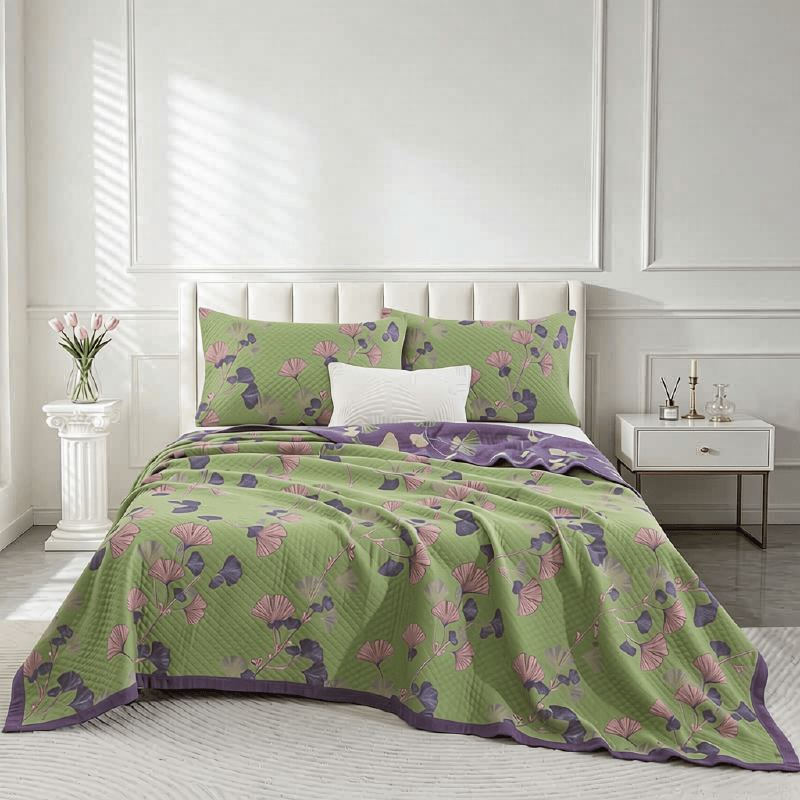 Artistic Ginkgo Leaf Cotton Gauze Blanket - image 11