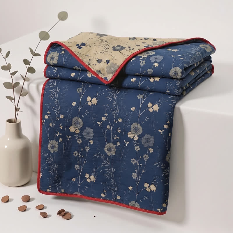 Reversible Blue Floral Cottage Quilt - image 13