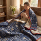 Reversible Blue Floral Cottage Quilt - image 9