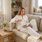 Solid White Cotton Gauze Loungewear Set - image 2