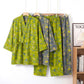 Ginkgo Leaf Cotton Kimono Lounge Pajama Set - image 1