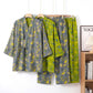 Ginkgo Leaf Cotton Kimono Lounge Pajama Set - image 7