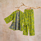 Ginkgo Leaf Cotton Kimono Lounge Pajama Set - image 4