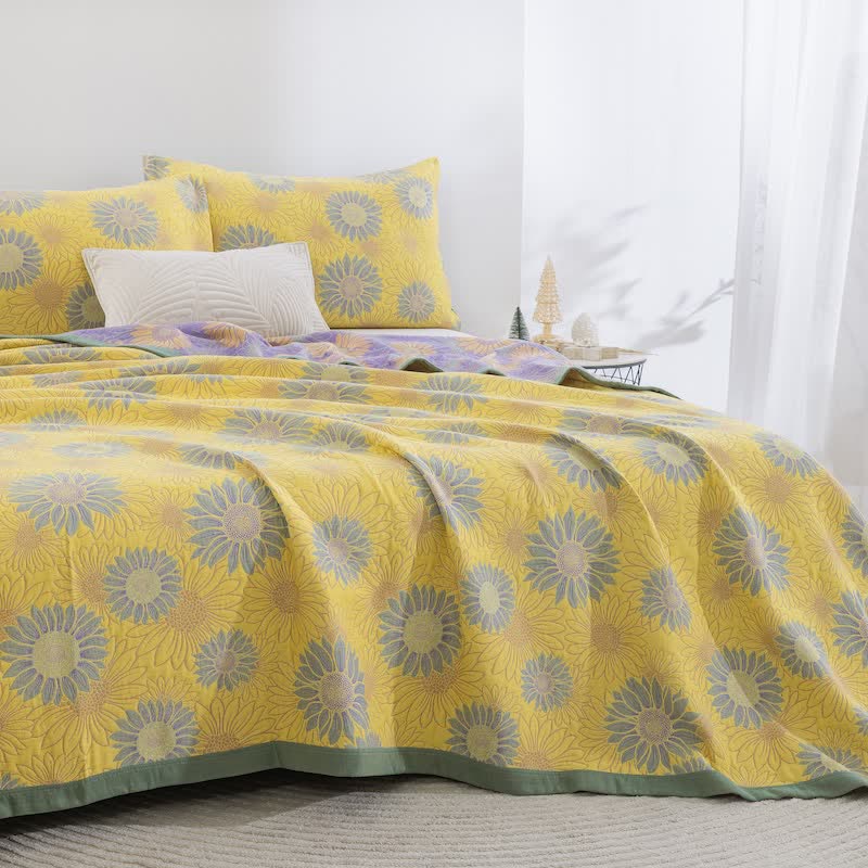 Retro Sunflower Cotton Gauze Blanket - image 11