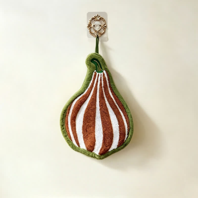 Pumpkin Shaped Quick Dry Hand Towel - White - 3PCS - image 5