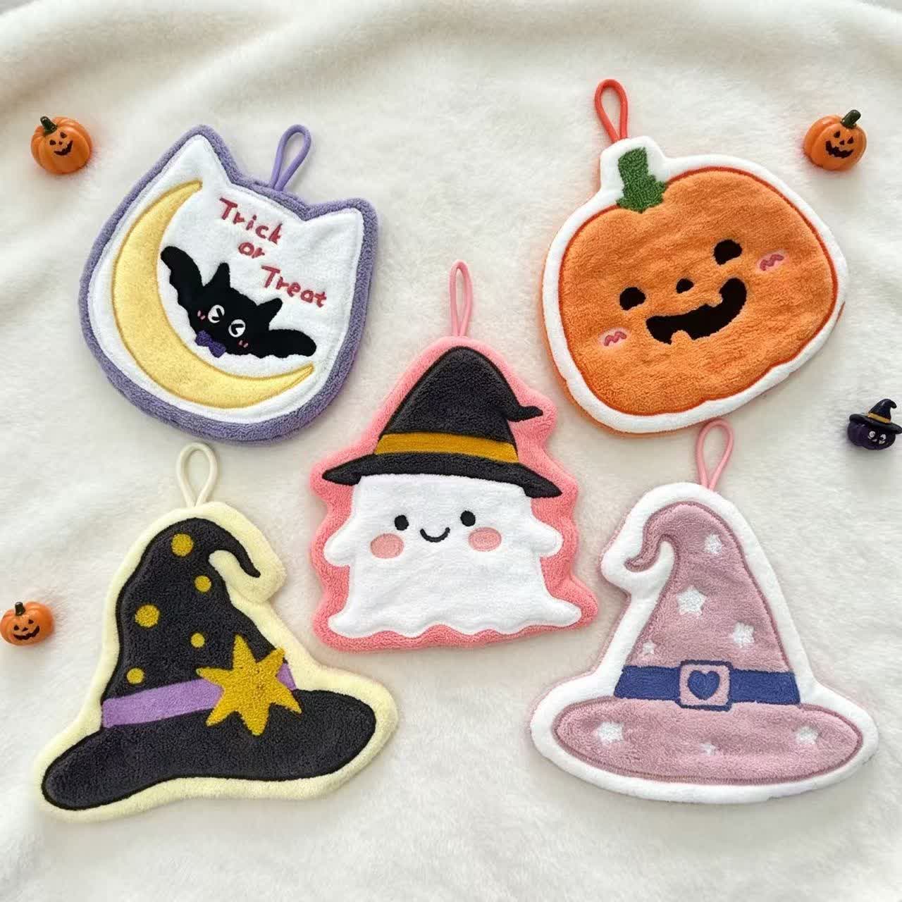 Halloween Fleece Hanging Hand Towel - Set (5 Patterns) - 5PCS - image 0