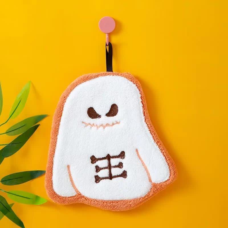 Halloween Element Fleece Hanging Hand Towel - Ghost - 4PCS - image 5