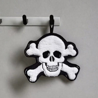 Gothic Skull Fleece Hanging Hand Towel - Crossbones - 3PCS - image 1