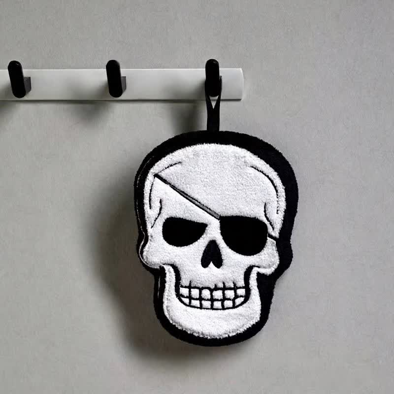 Gothic Skull Fleece Hanging Hand Towel - Pirate - 3PCS - image 3
