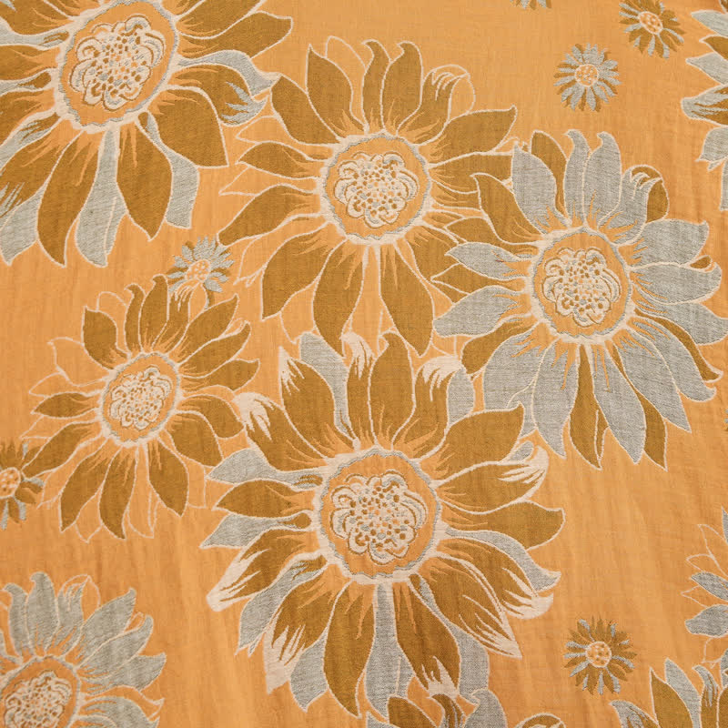 Vintage Sunflower Cotton Kimono Bathrobe - image 6