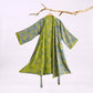 Green Gray Ginkgo Leaf Cotton Kimono Robe - Grey - 2XL - image 4