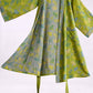 Green Gray Ginkgo Leaf Cotton Kimono Robe - image 3