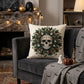 Christmas Skull Mandala Plush Throw Pillow - image 1