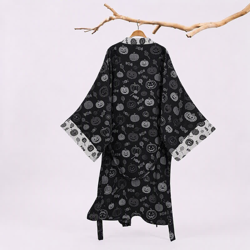 Halloween Pumpkin Candy Cotton Kimono Robe - image 1