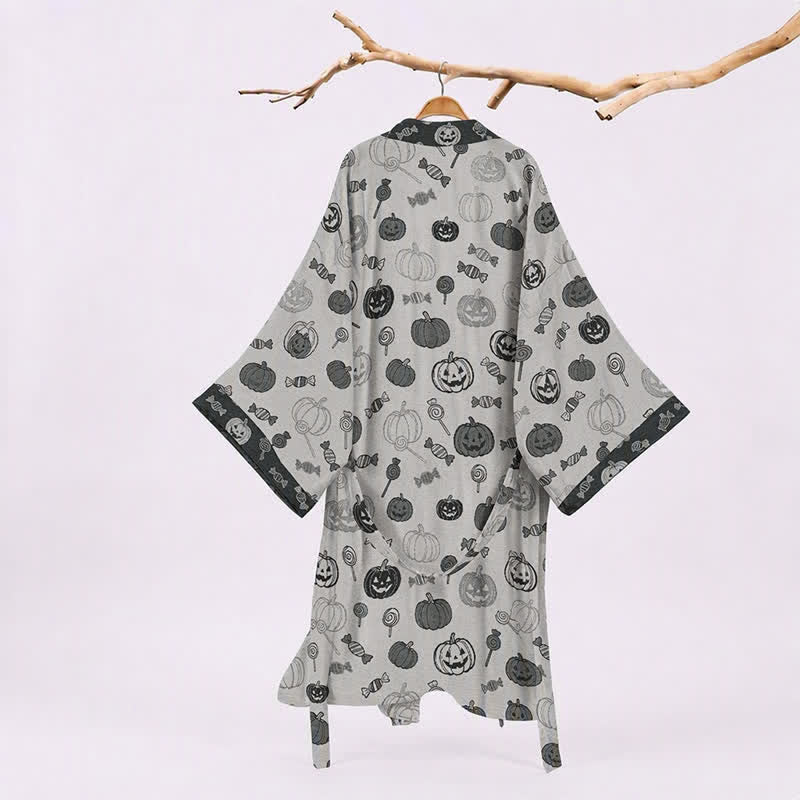 Halloween Pumpkin Candy Cotton Kimono Robe - image 6