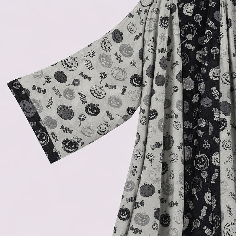 Halloween Pumpkin Candy Cotton Kimono Robe - image 7