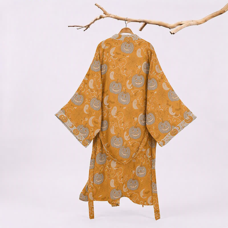 Halloween Kimono Robe With Pumpkins & Ghosts - image 1