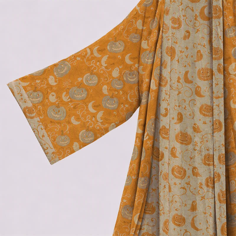 Halloween Kimono Robe With Pumpkins & Ghosts - image 2