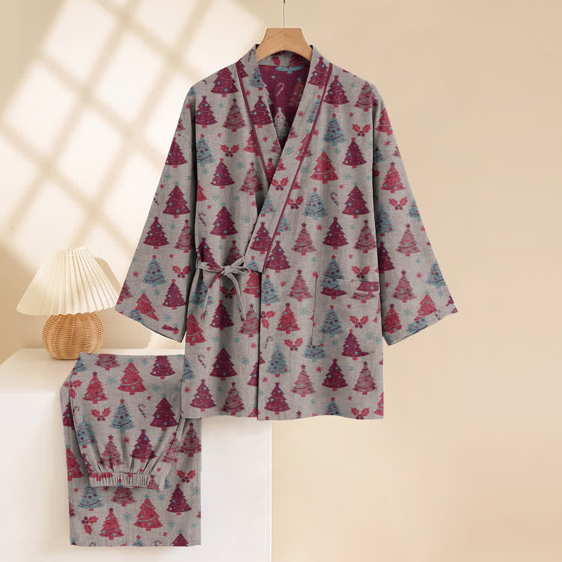 Christmas Tree Cotton Kimono Loungewear Set - image 28