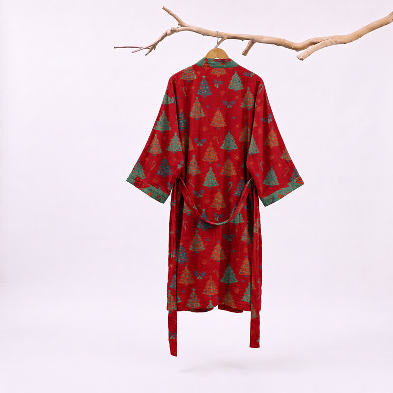 Christmas Tree Cotton Gauze Kimono Robe - image 1