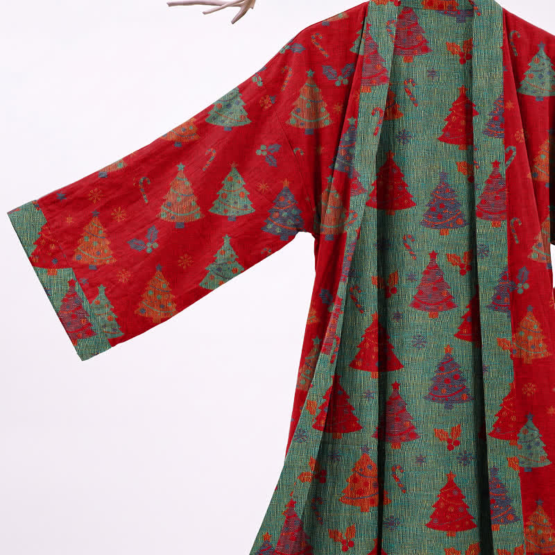Christmas Tree Cotton Gauze Kimono Robe - image 3